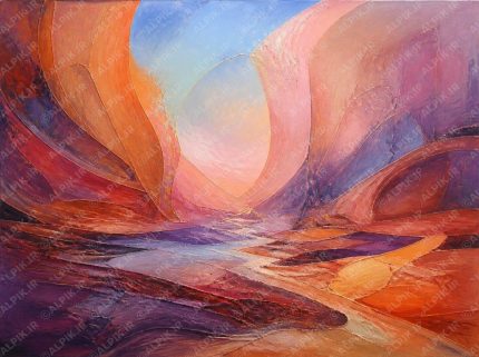 غروب رویایی در دره انتزاعی