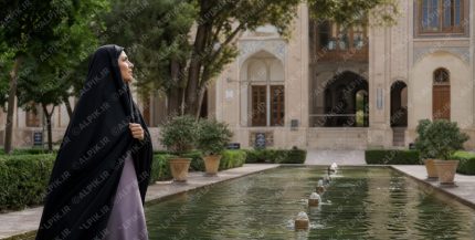 بانوی ایرانی در باغ تاریخی