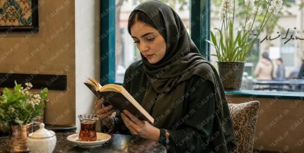 مطالعه کتاب در فضای آرام کافه