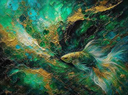 رقص ماهی طلایی در اقیانوس زمردین