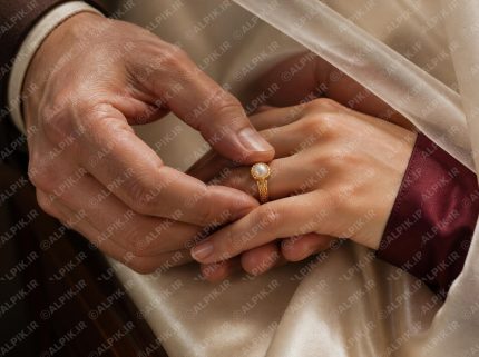 حلقه ازدواج مروارید نشان در مراسم عقد