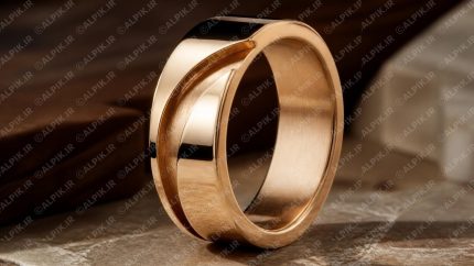حلقه طلا با طراحی مدرن و مینیمال
