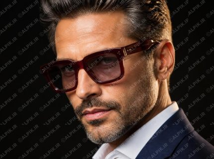 عینک آفتابی مردانه با فریم ضخیم زرشکی