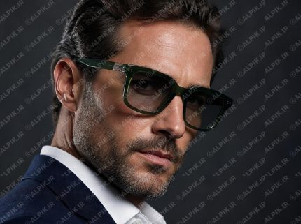 عینک طبی مردانه با فریم سبز کلاسیک