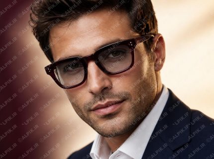 عینک طبی مردانه با فریم ضخیم زرشکی