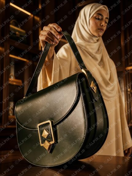 عکس باکیفیت کیف چرمی زنانه لوکس سبز تیره