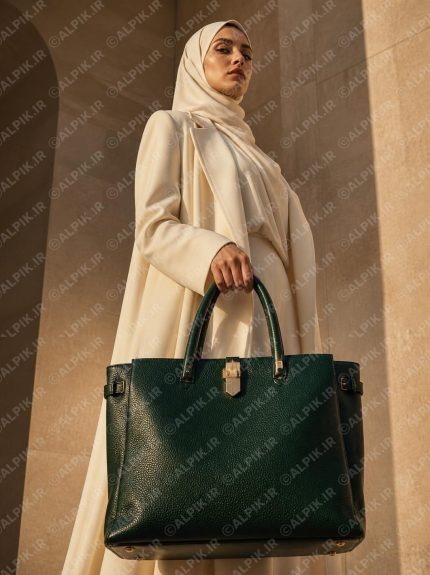 کیف دستی چرمی زنانه سبز تیره لوکس