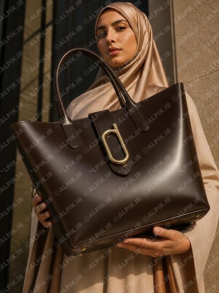 کیف دستی چرمی زنانه قهوه‌ای لوکس