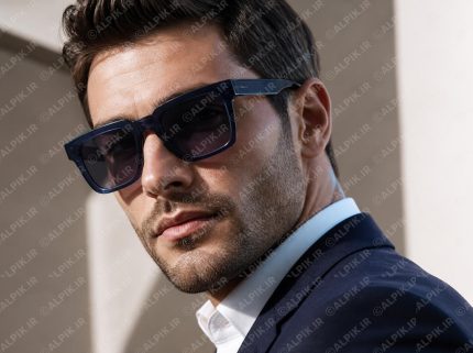 عینک آفتابی مردانه با فریم مربعی تیره