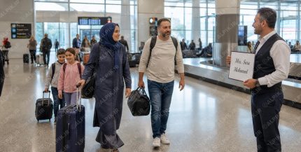 استقبال از خانواده گردشگر در فرودگاه آنتالیا