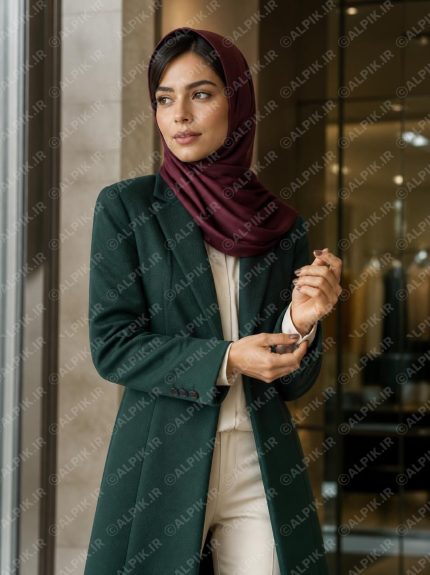 کت و شلوار زنانه شیک با حجاب اسلامی