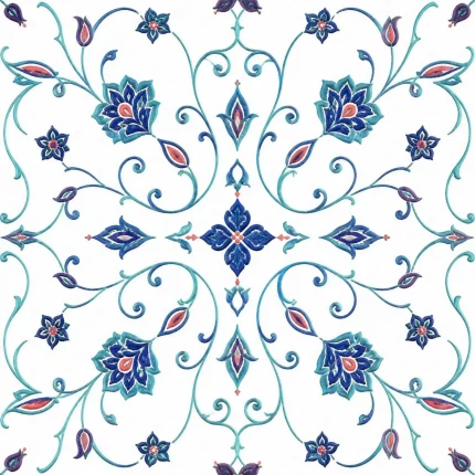 طرح پترن بدون درز اسلیمی سنتی با قابلیت چاپ بینهایت