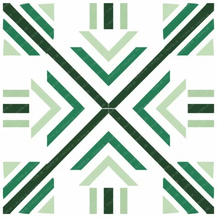 طرح پترن تکرار شونده هندسی با طیف رنگی سبز