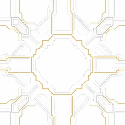 پترن هندسی تکرارشونده لاکچری با خطوط طلایی و خاکستری