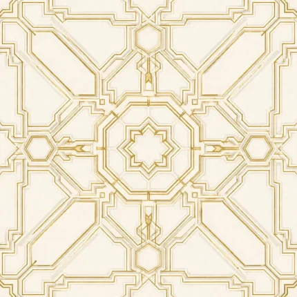 طرح پترن هندسی تکرارشونده طلایی و سفید لوکس
