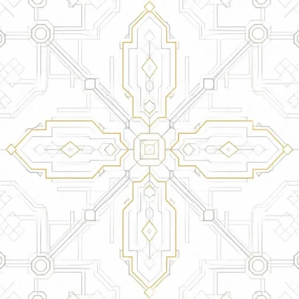 طرح پترن هندسی تکرارشونده لوکس با خطوط طلایی و خاکستری