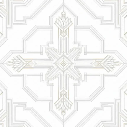 طرح پترن هندسی تکرارشونده و بدون درز مدرن سفید و طلایی