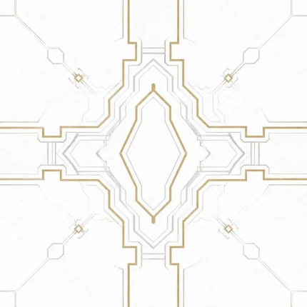 پترن هندسی تکرارشونده لوکس سفید و طلایی