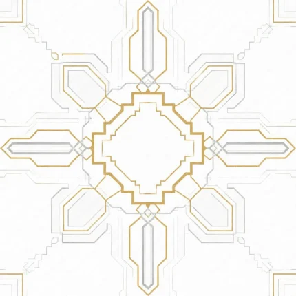 طرح پترن هندسی تکرارشونده لوکس طلایی و نقره‌ای