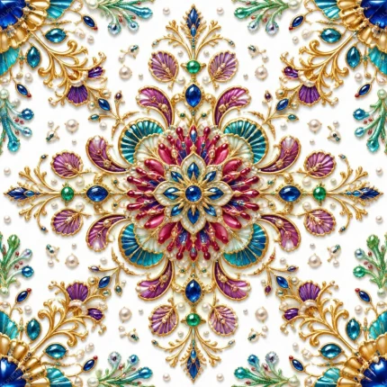 پترن تکرار شونده سلطنتی و جواهراتی مناسب کاغذ کادو